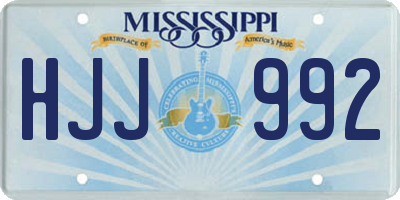 MS license plate HJJ992