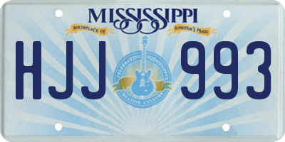 MS license plate HJJ993