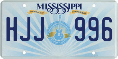 MS license plate HJJ996