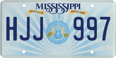 MS license plate HJJ997