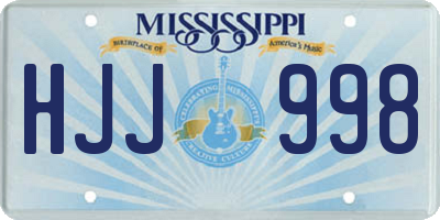 MS license plate HJJ998