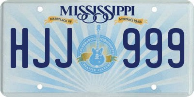 MS license plate HJJ999