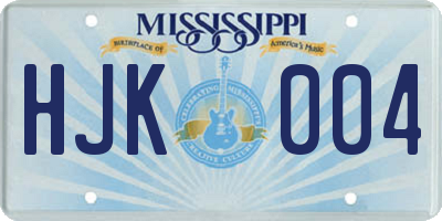 MS license plate HJK004