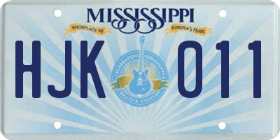 MS license plate HJK011
