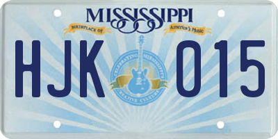 MS license plate HJK015