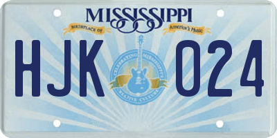 MS license plate HJK024