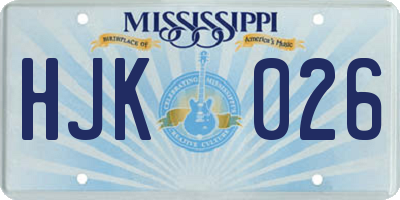 MS license plate HJK026