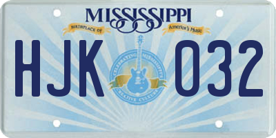 MS license plate HJK032