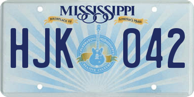 MS license plate HJK042