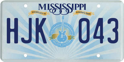 MS license plate HJK043