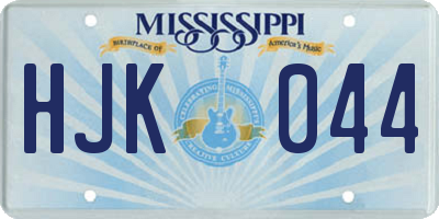 MS license plate HJK044
