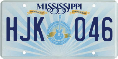 MS license plate HJK046