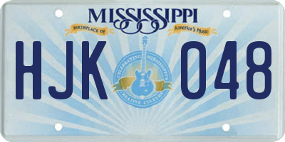 MS license plate HJK048