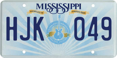 MS license plate HJK049