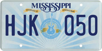 MS license plate HJK050