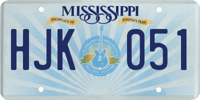 MS license plate HJK051