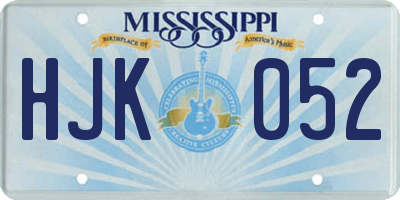 MS license plate HJK052