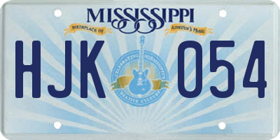 MS license plate HJK054
