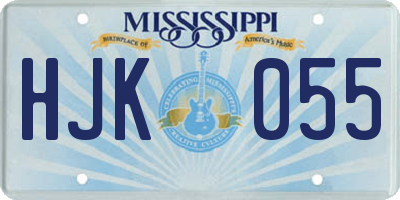 MS license plate HJK055