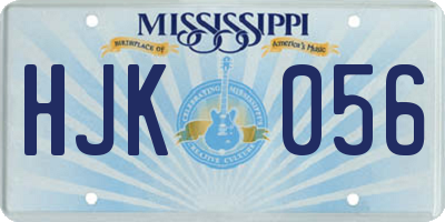 MS license plate HJK056