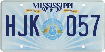 MS license plate HJK057