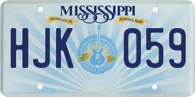 MS license plate HJK059