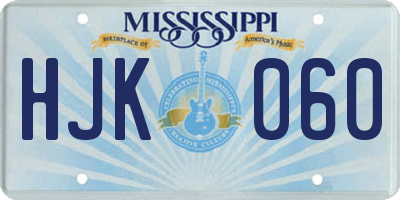 MS license plate HJK060