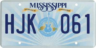 MS license plate HJK061