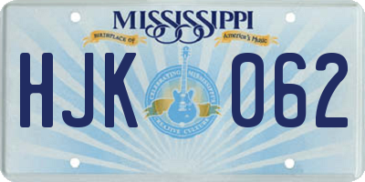 MS license plate HJK062