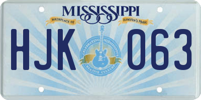 MS license plate HJK063