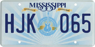 MS license plate HJK065