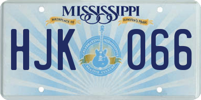 MS license plate HJK066