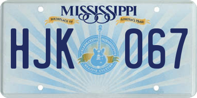 MS license plate HJK067