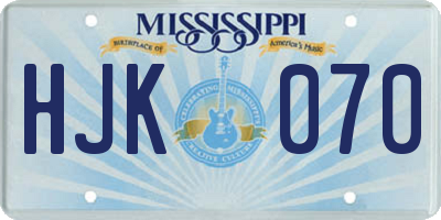 MS license plate HJK070