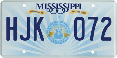 MS license plate HJK072