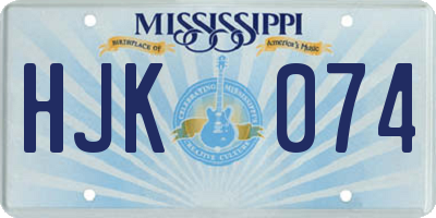 MS license plate HJK074