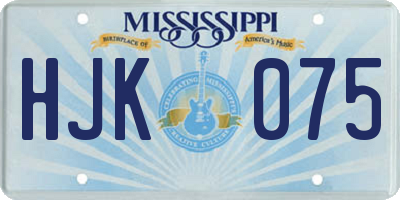 MS license plate HJK075