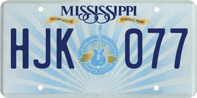 MS license plate HJK077