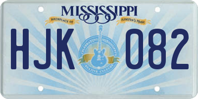 MS license plate HJK082