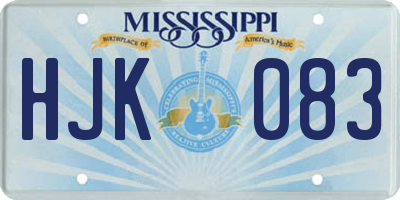 MS license plate HJK083