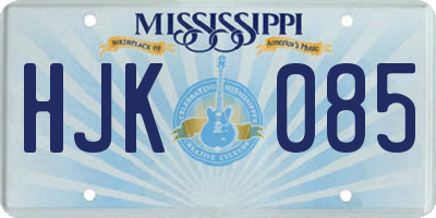 MS license plate HJK085