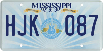 MS license plate HJK087