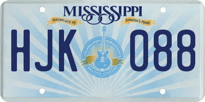 MS license plate HJK088