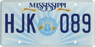 MS license plate HJK089