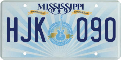 MS license plate HJK090