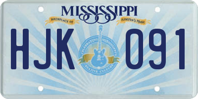MS license plate HJK091