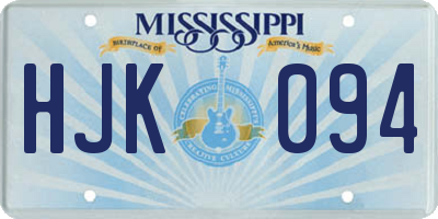 MS license plate HJK094