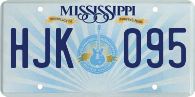 MS license plate HJK095