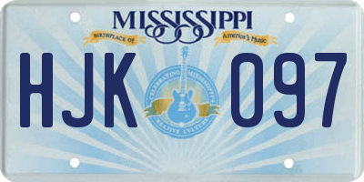 MS license plate HJK097