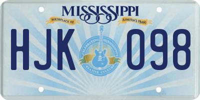 MS license plate HJK098
